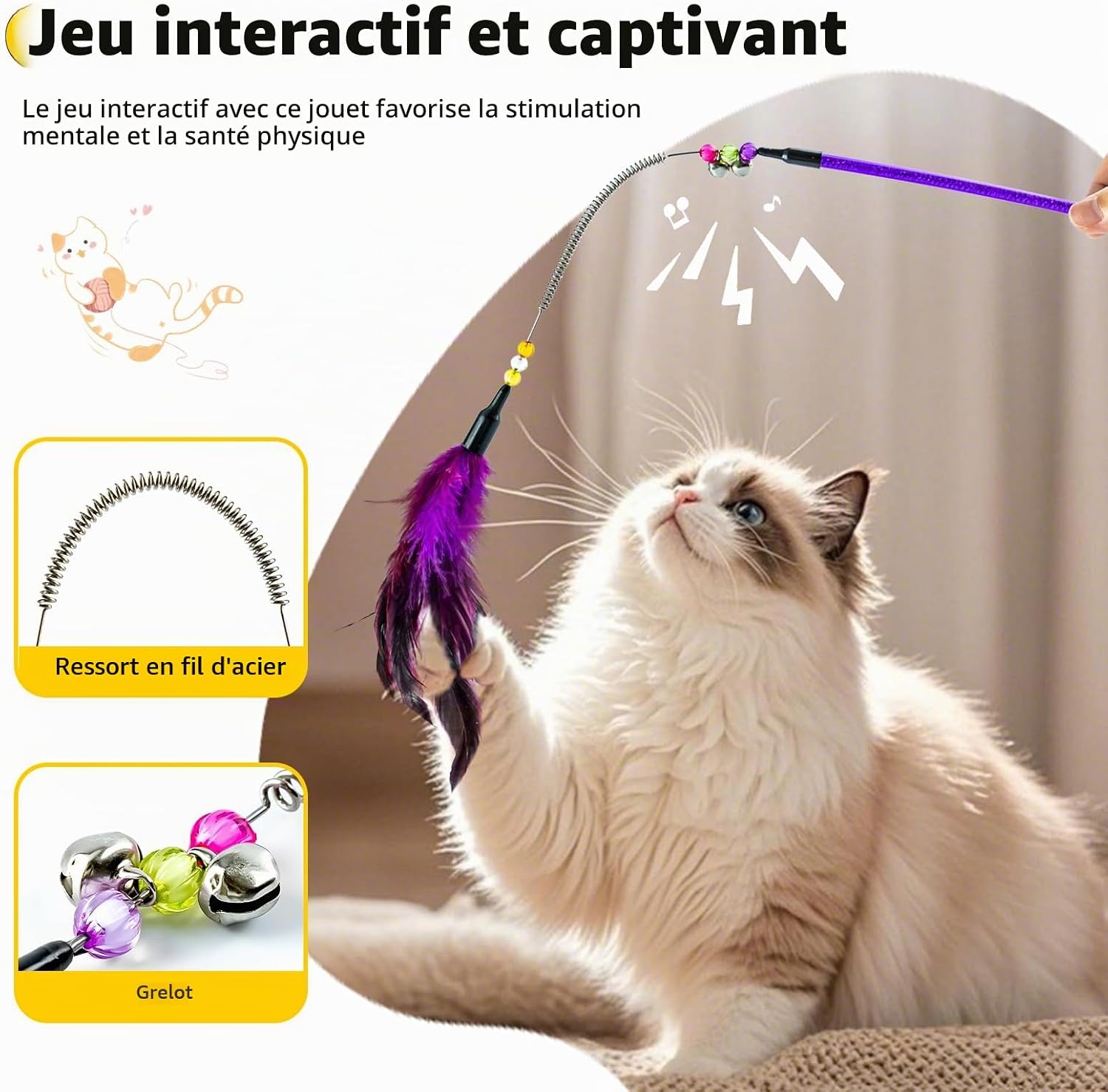 Dimensions de la canne à pêche pour chat Aidiyapet ADY-019