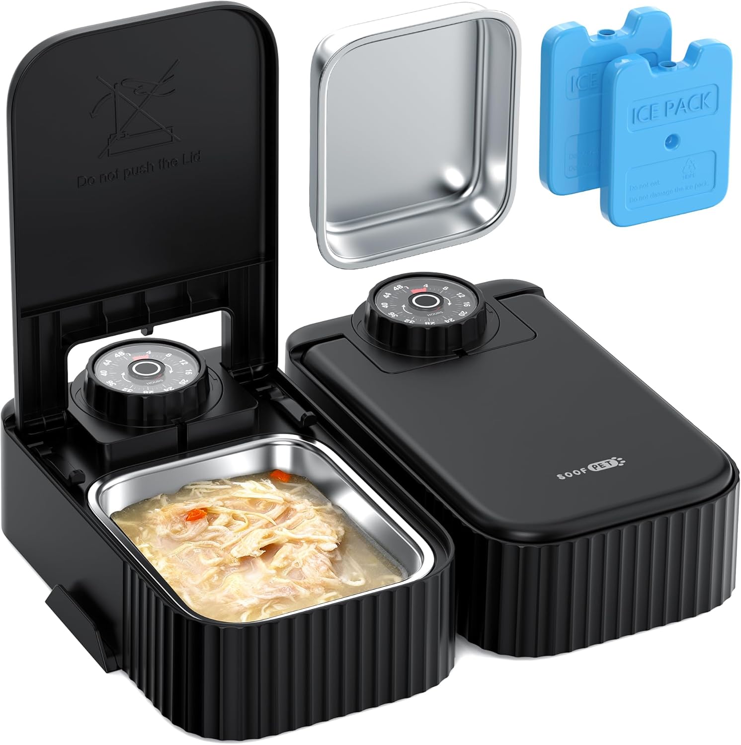 Distributeur automatique SOOFPET ouvert avec ses accessoires