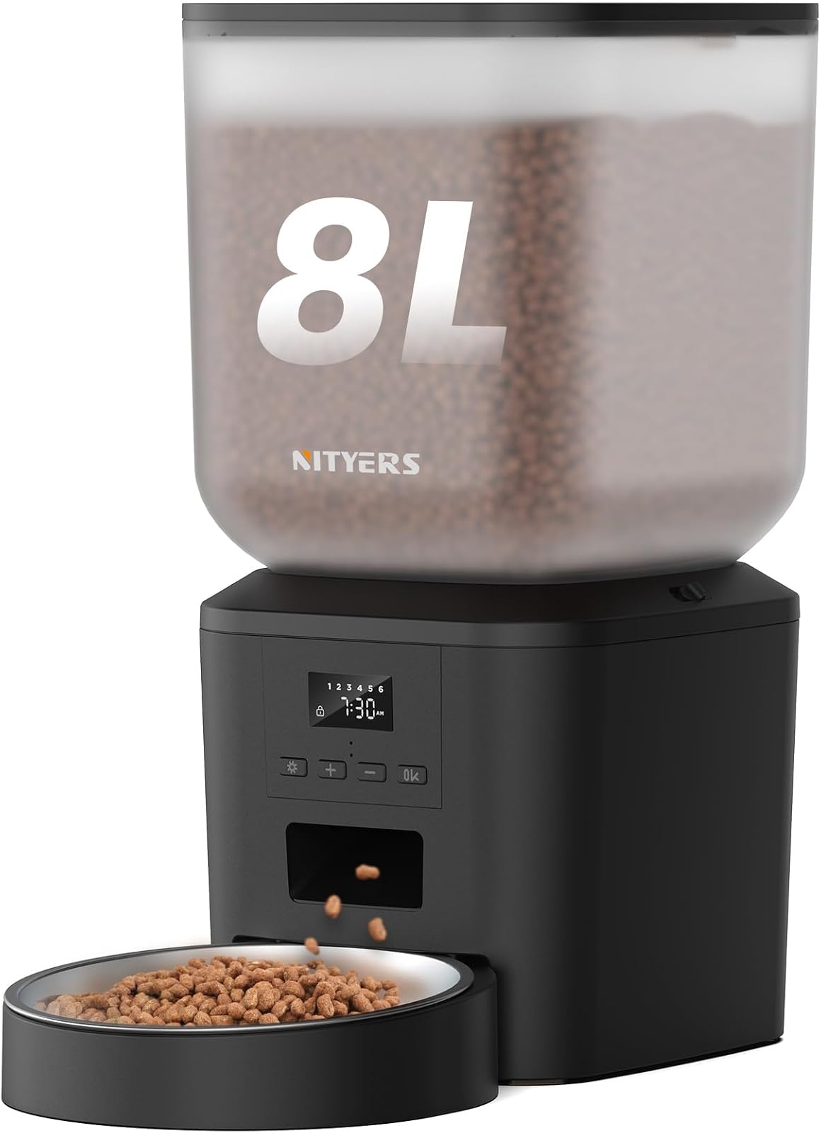 Vue globale du distributeur Nityers 8L avec son grand réservoir transparent et son panneau de contrôle.
