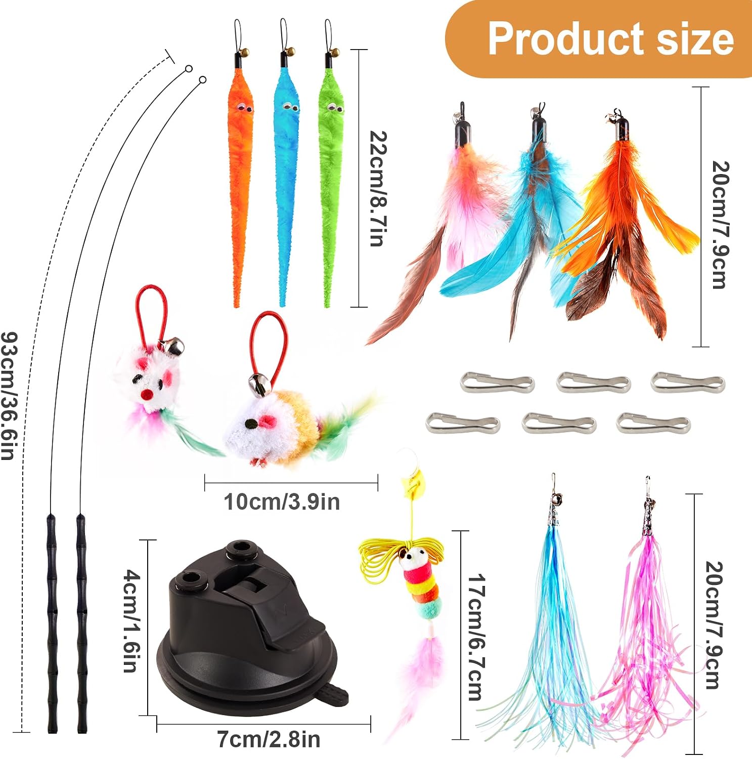 Ensemble des accessoires du kit Easy Joy incluant ventouse, baguettes et leurres