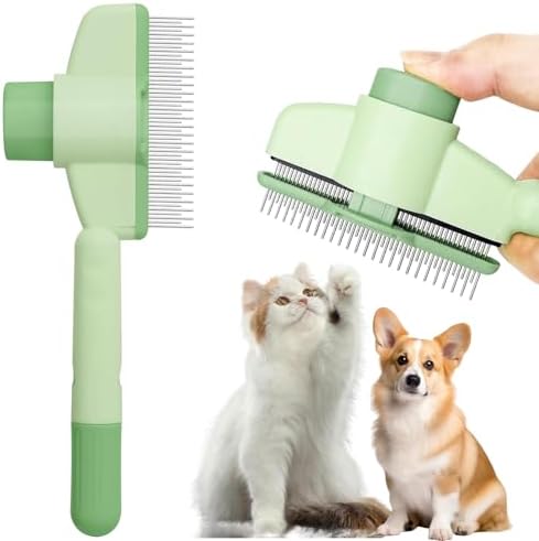 Détail de la brosse montrant le mécanisme du bouton-poussoir pour repousser les poils hors des picots.