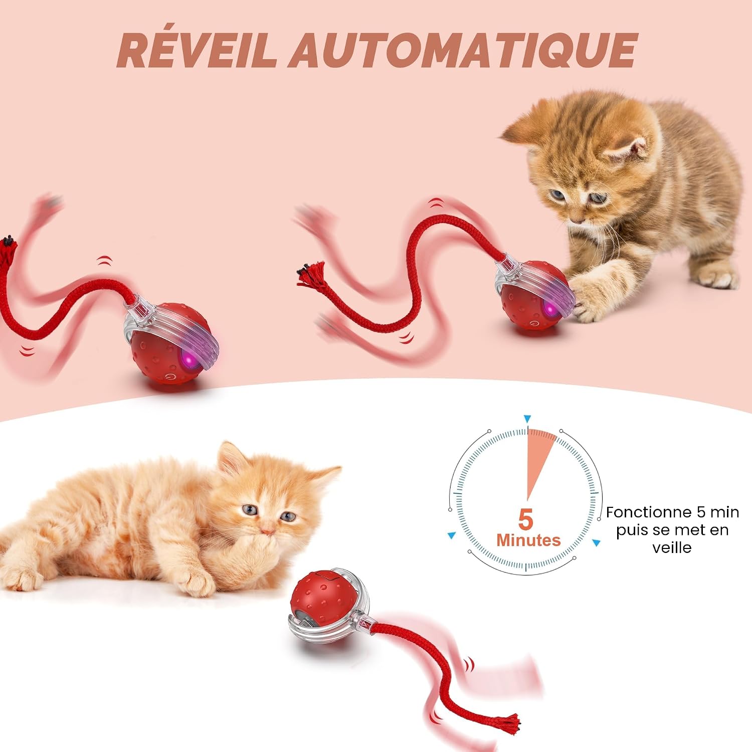 Illustration du cycle de mise en veille automatique après 5 minutes de jeu