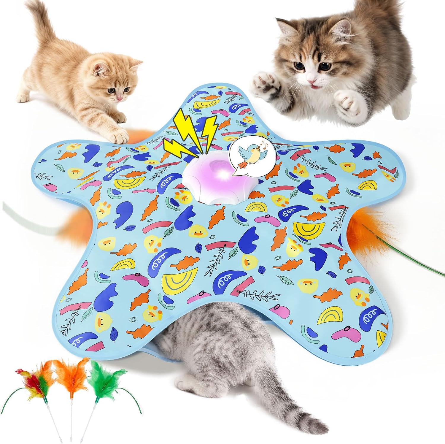 Jouet interactif pour chat MIAOKE MYMWJ-01 en forme d'étoile cachant une tige à plume sous le tissu