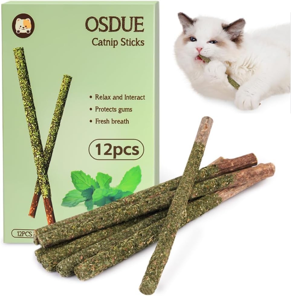 Boîte et lot de 12 bâtons de Silvervine OSDUE pour chat