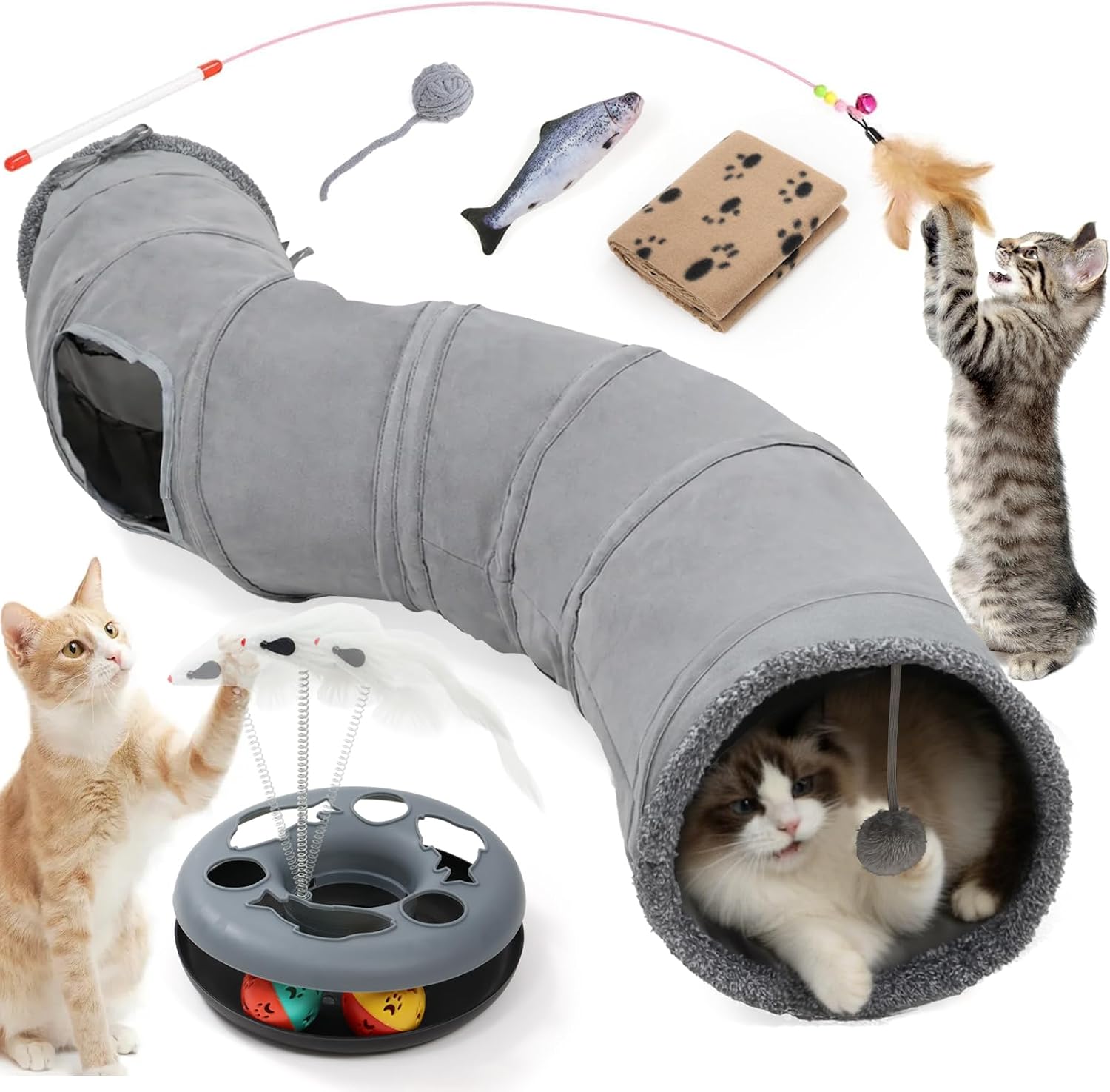 Ensemble complet tunnel et jouets interactifs pour chat XIAPIA
